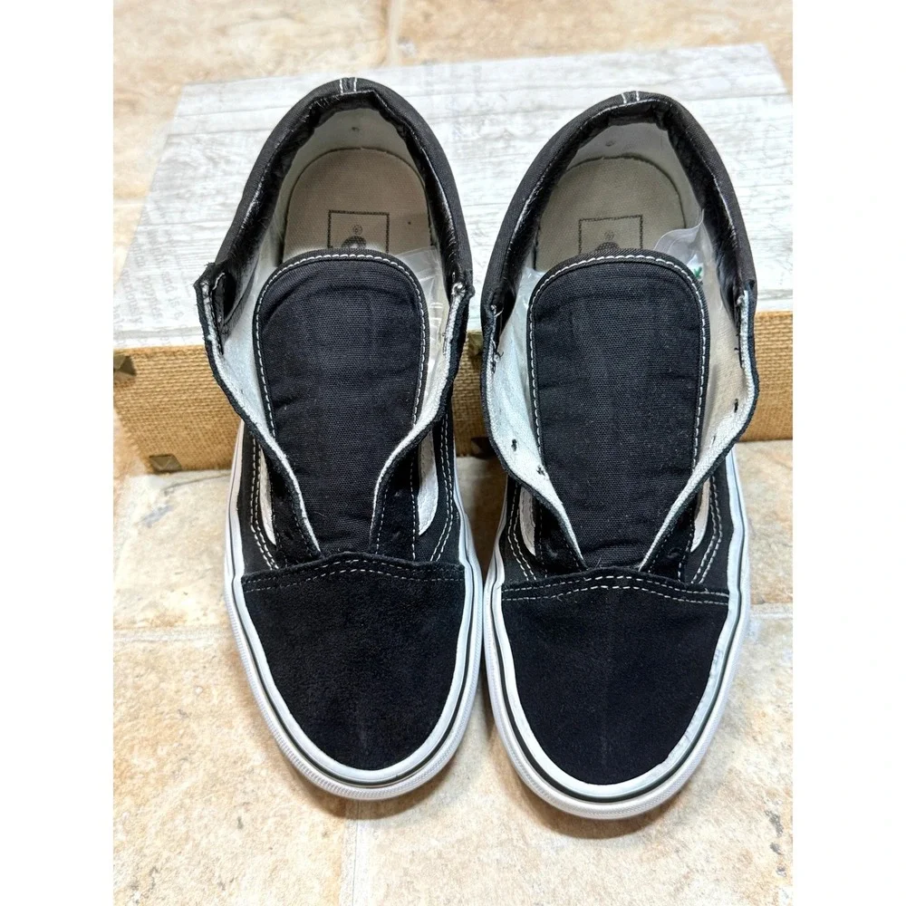 Vans Old Skool Black White Suede Canvas Skate Shoes Womens 7.5 Mens 6.0